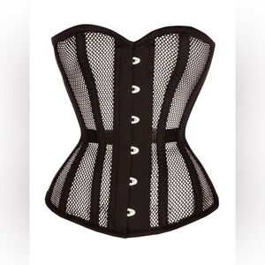 Black Shapewear Corset with Mesh and Boning